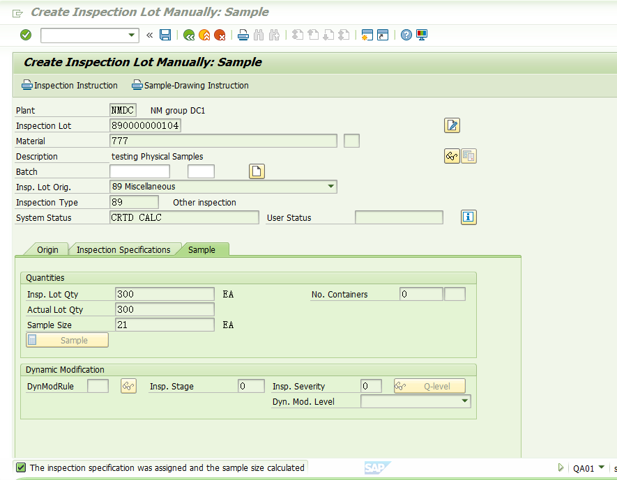 SAP QM 高阶之Physical Sample Management