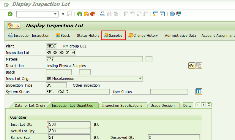 SAP QM 高阶之Physical Sample Management