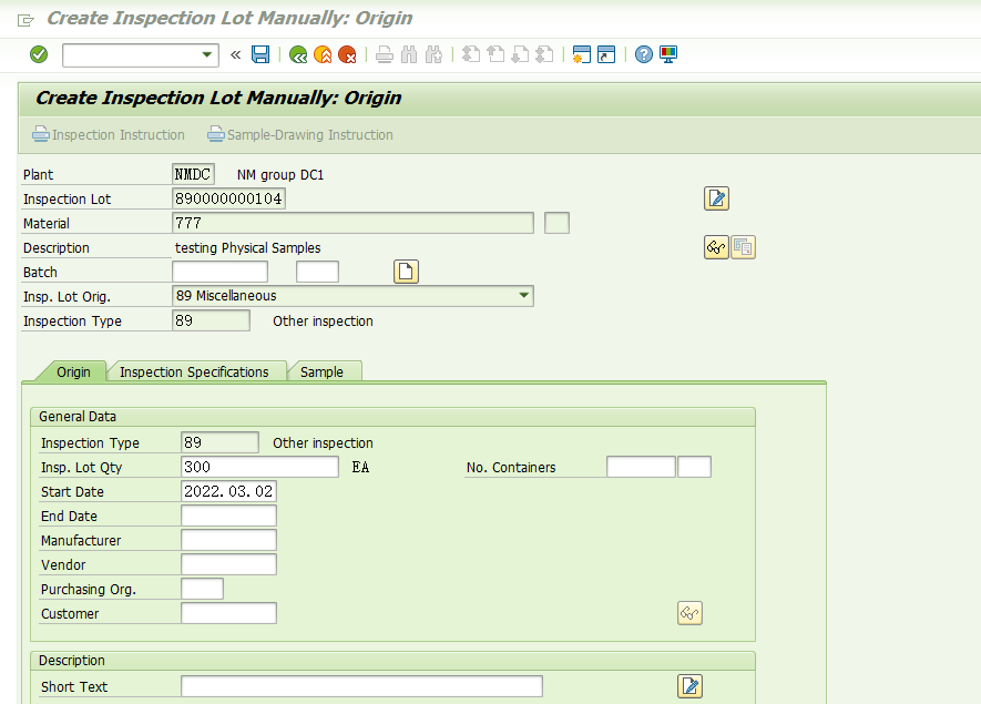 SAP QM 高阶之Physical Sample Management