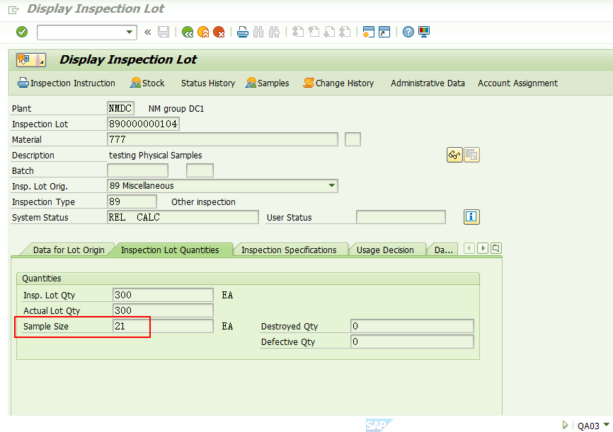 SAP QM 高阶之Physical Sample Management